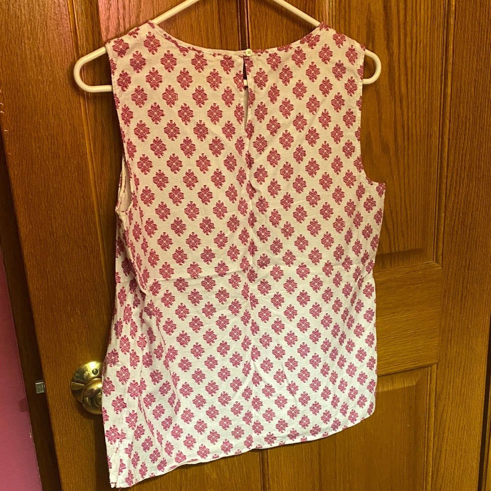 Talbots Pink and White Sleeveless Blouse - Picture 7 of 7